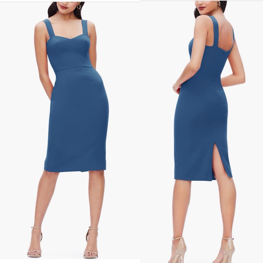Dress the Population Nicole Sweetheart Cocktail Peacock Blue SZ Small‎ NEW *FLAW